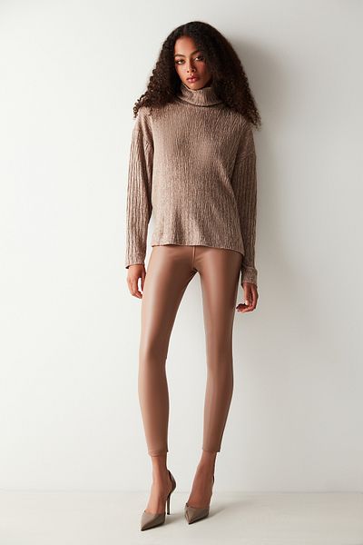 Penti High Collar Crinckle Long Sleeve Top