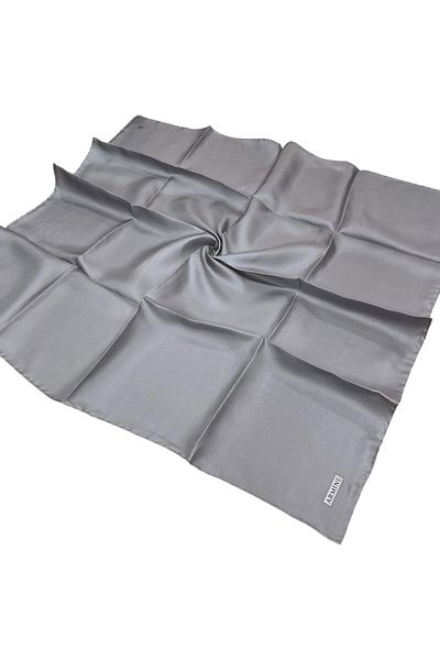 Armine Σκούρο γκρι Twill απλό μεταξωτό κασκόλ - 598