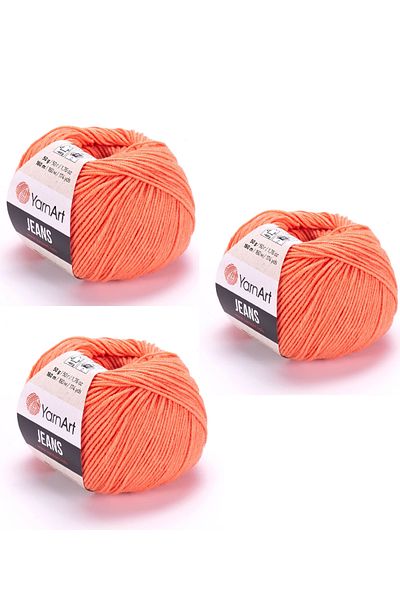 Yarnart Yarn Art Jeans 23 Coral Amigurumi Πλεκτό νήμα Ζακέτα Πλεκτό νήμα Baby Floss Punch Floss 3 Pack