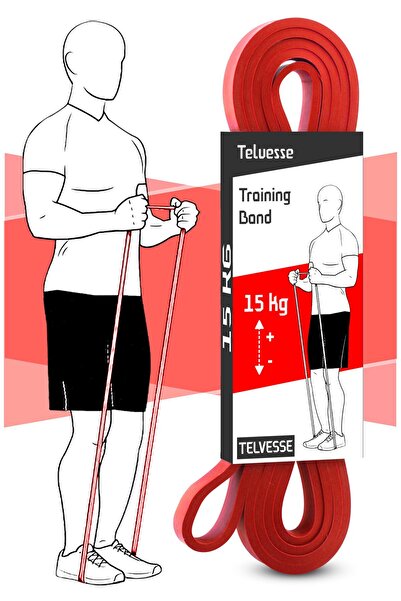 Telvesse 15 KG Direnç Bandı Kas Geliştirme Lastiği Fitness Pilates Cross Trai...