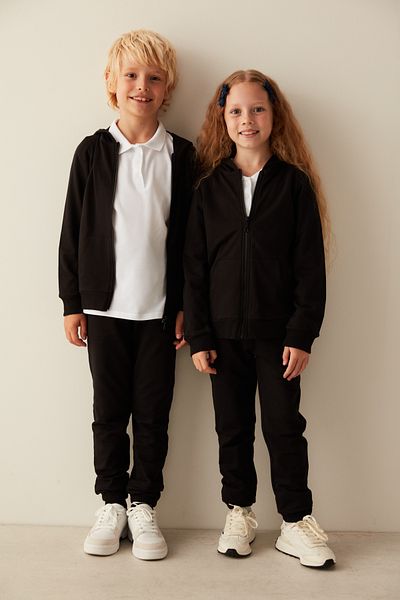 Penti Black Unisex Front Zipper Hooded Sweatshirt
