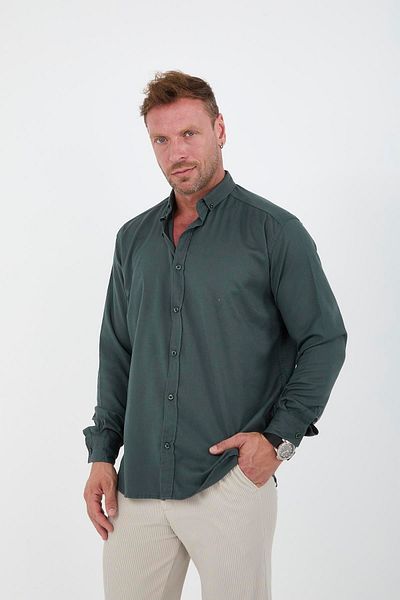 Valiberta Lycra Regular Fit Breathable Classic Men's Oxford Shirt - Pine Green