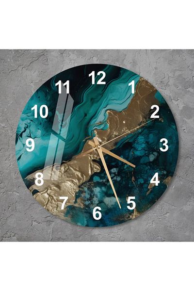 TekTablo Wall Clock, Glass Wall Clock, Clock Models for Living Room 36X36 cm