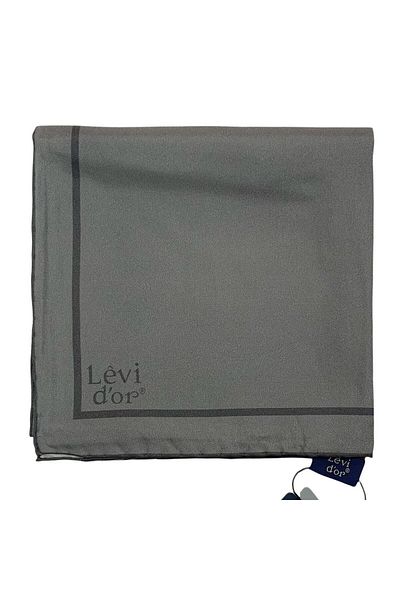 Levidor Ριγέ Απλό Μεταξωτό Φουλάρι - Σκούρο Γκρι