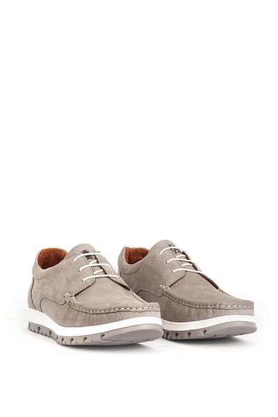 MARCOMEN Men's Gray Airbag Sole Comfort Lace-Up Real Leather Casual Shoes - 19601