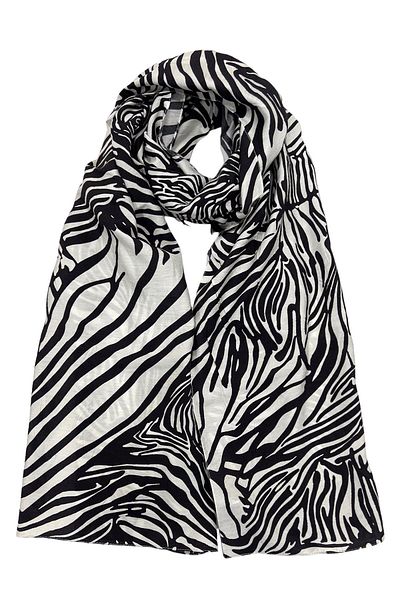 HAREM SCARF Modal Shawl - Μοντέλο Zebra - Μαύρο
