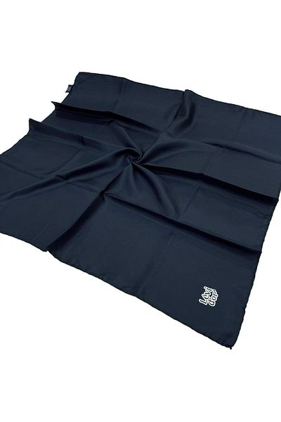 Levidor Απλό Μεταξωτό Φουλάρι Twill - Navy Blue