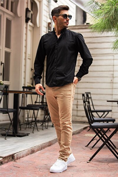 Valiberta Сlim Fit оксамитова сорочка - чорна