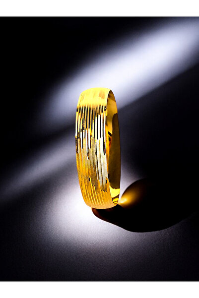 BEYZA DERELİ TAKI AKSESUAR 22 Ayar Fiziki Altın Kaplama 1.5 Cm Bilezik