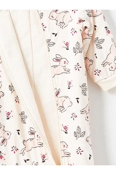 LC Waikiki Lcw Baby - Light Beige Printed, 1.6 Tog Long Sleeve Baby Girl Sleeping Bag