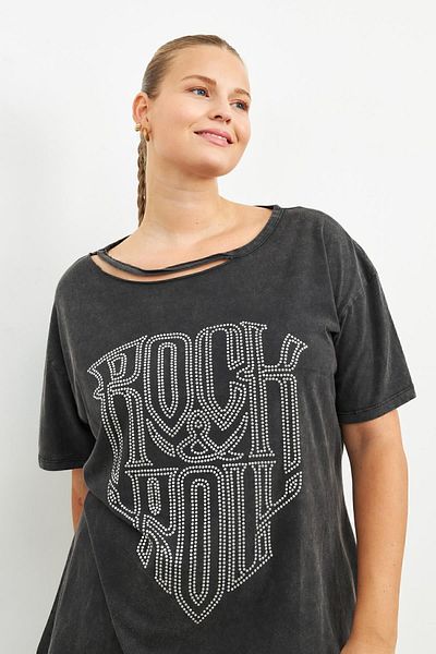 Curly ANTHRACITE SHORT SLEEVE ROCK STONE T-SHIRT