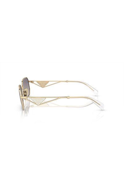 Prada Woman Irregular Sunglasses- Pr A51s - Lense Size:58mm - Pale Gold