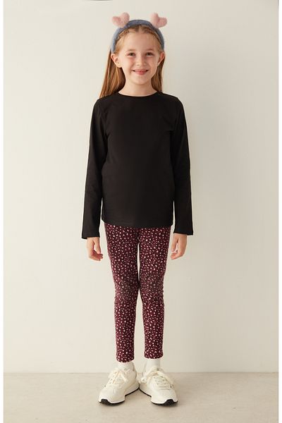 Penti Multicolored Girl Bordeaux Mini Leopard Legging