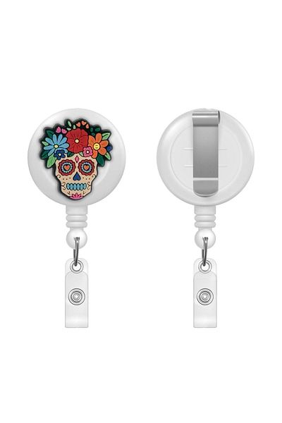 PABALAS Floral Skull Figured Yoyo Card Holder