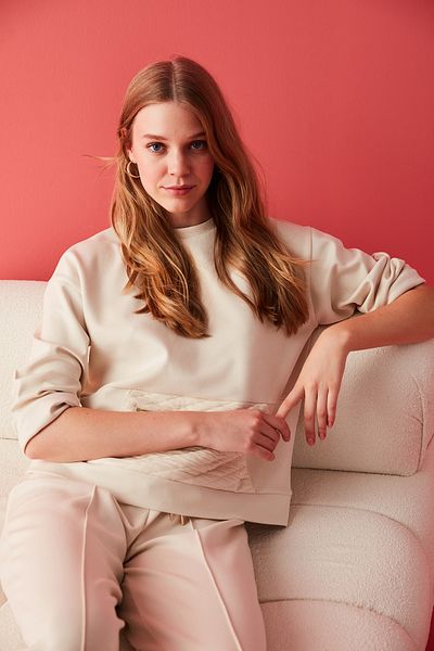 Penti Gray Quilted Sweatshirt