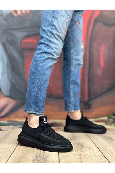 BOA BA0375 Black Knitted Knitwear Style - Special Color, Black Sole Sports Shoes