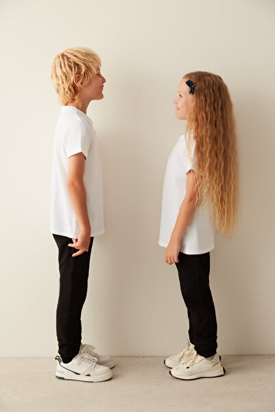 Penti White Polo Collar Short Sleeve Unisex T-Shirt