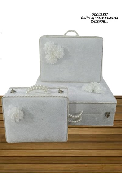 Hasret Çeyiz Sandık Gelin Damat Bavul Çanta Hurç Çeyiz Sandığı 3lü 0450