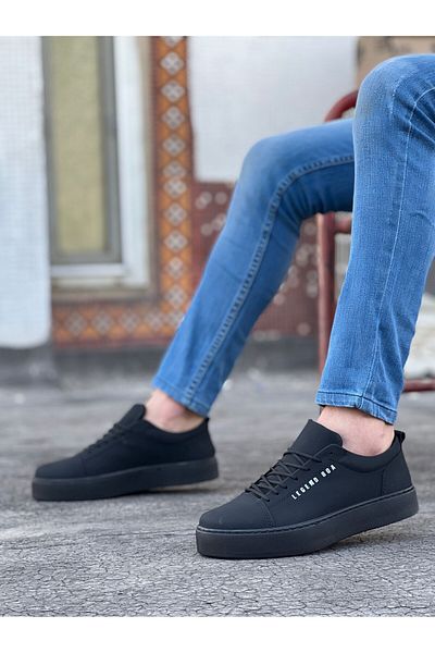 BOA Ba0104 Ανδρικά παπούτσια με κορδόνια Nubuck Black Sports Classic