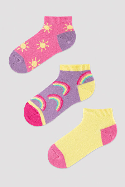 Penti Комплект от 3 чифта чорапи за момичета с мотиви на слънце и дъга