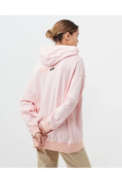Nike Sportswear Swoosh Fleece Hoodie Ss22 Oversize Pink Women's Sweatshirt