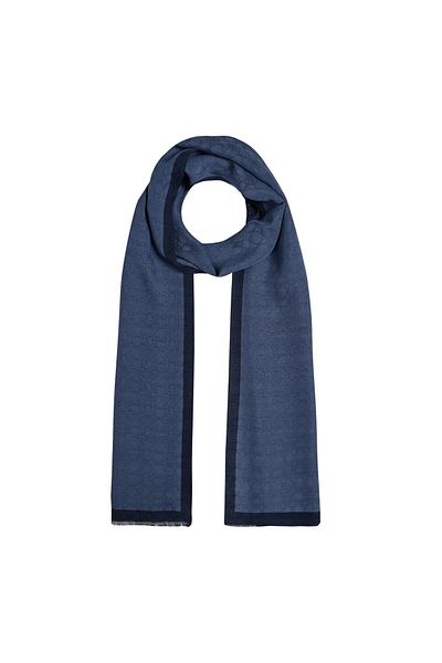 ipekevi Șal cu monogramă albastru denim Four Seasons