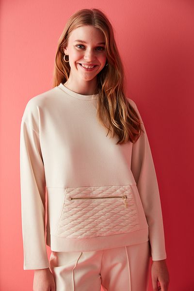 Penti Gray Quilted Sweatshirt