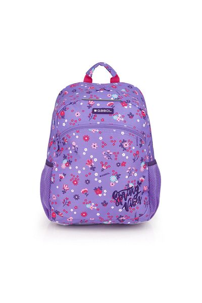 Gabol Rucsac Scoala Fete Liliac Floral 3 Compartimente Violet Original
