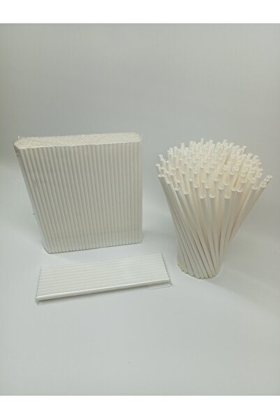 GencPack 6x197 Mm Beyaz Kağıt Pipet 200 Adet