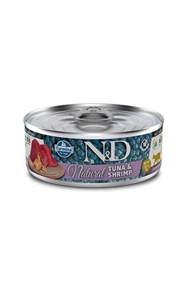 N&D Natural Cat Ton Balıklı Karidesli Kedi Konservesi 70 Gr