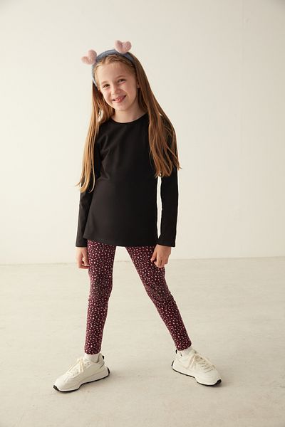 Penti Multicolored Girl Bordeaux Mini Leopard Legging