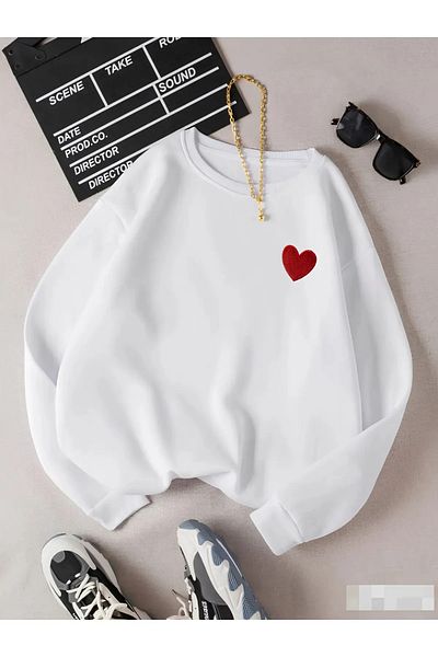 Machetta Hanorac oversize unisex cu imprimeu inimă