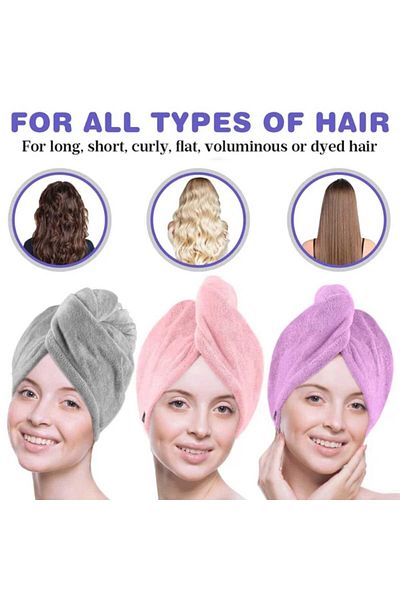 Betülce Betülce Wellmop Microfiber Buttoned Hair Towel