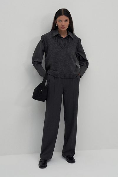 mathilda store Anthracite V-Neck Knitwear Sweater