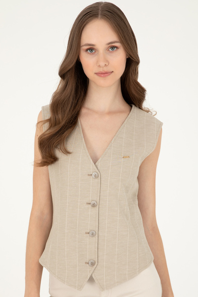 U.S. Polo Assn. Women's Khaki Vest 50284655-Vr027