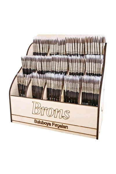 Genel Markalar Brons Br-246 Sulu Boya Ve Akrilik Boya Fırça Standı Ahşap (720 Li Paket)