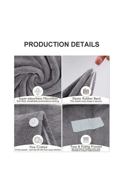Betülce Betülce Wellmop Microfiber Buttoned Hair Towel