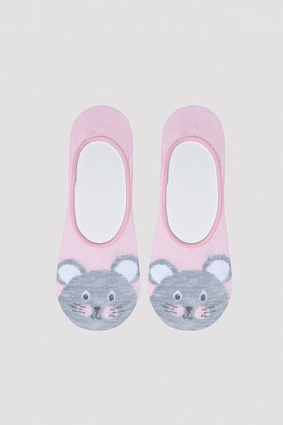 Penti Pink Mouse Patterned Set of 2 Ballerina Socks