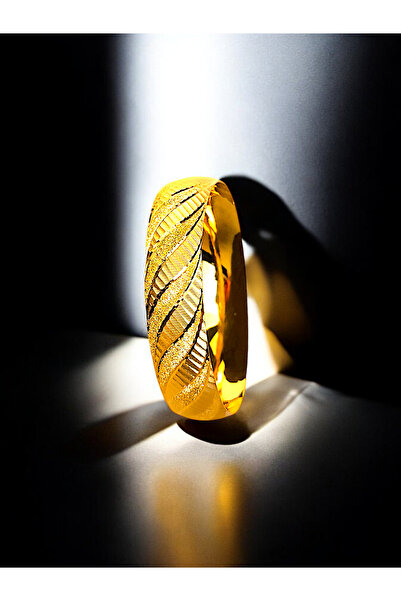 BEYZA DERELİ TAKI AKSESUAR 22 Ayar Fiziki Altın Kaplama 1.5 Cm Bilezik