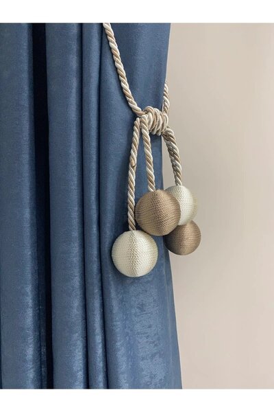 TülEvi Modern Sarım 4 Toplu Braçol Kornişe Takmatik Ipli Tavan Perde Aksesuar...