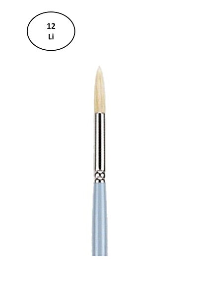 im kırtasiye Brons BR-2056 123 Series No:12 Long Handle Oil Paint Brush 12 pcs