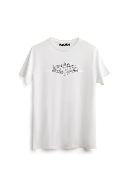 hakuof Unisex Βαμβακερό T-Shirt υψηλής ποιότητας - Chess Printed Chess