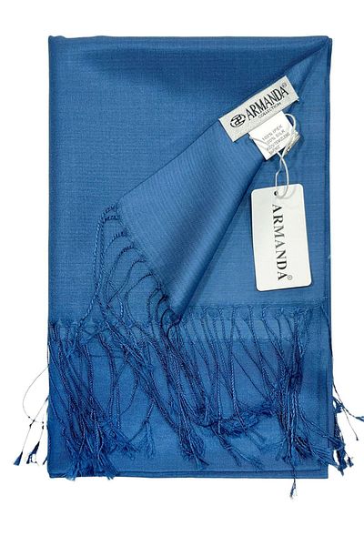 ARMANDA Şal de mătase - Albastru denim închis