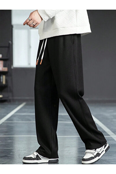 yx yustex sport Μαύρο φαρδύ χαλαρή εφαρμογή Άνετη εφαρμογή - Φούτερ με ίσια π...