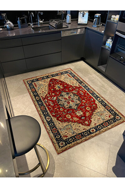 Rugs Modern Halı Paris Collection Red Beige Themed Traditional Motif Patterne...