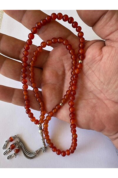 grs oyuncak عقيق من الحجر الطبيعي الأحمر مقاس 6 مم - مسبحة صلاة 99 قطعة