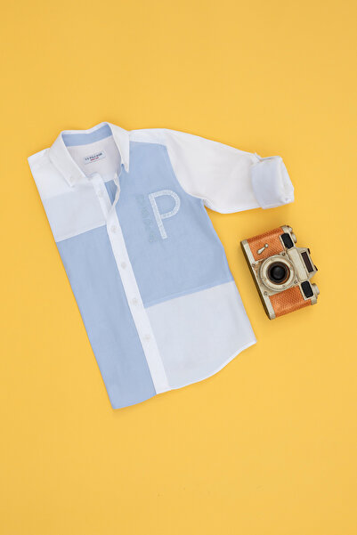 U.S. Polo Assn. Erkek Çocuk Mavi Uzun Kollu Gömlek 50272397-VR036