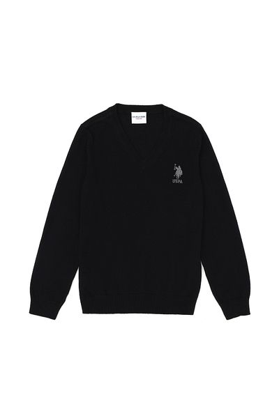 U.S. Polo Assn. Pulover de bază negru pentru băiat 50269415 -VR046
