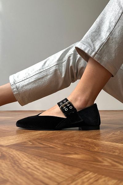 Mupa Shoes Balerini dama catifea neagra