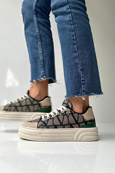 Mupa Shoes Women's Sneakers GREEN BEIGE